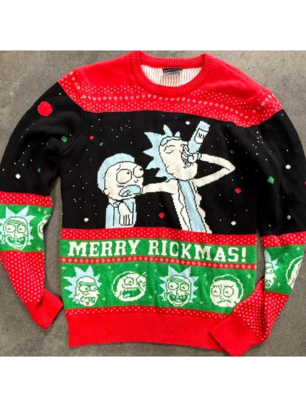 Rick and Morty Merry Rickmas Ugly Sweater M